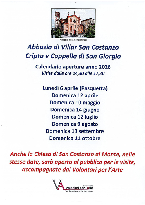 Calendario aperture 2026 luoghi di culto