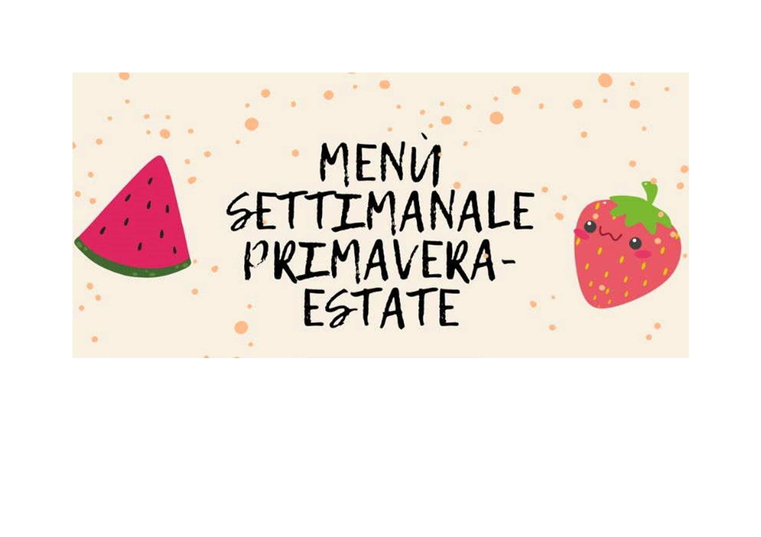 Menù mensa scolastica primavera-estate 2025/2026